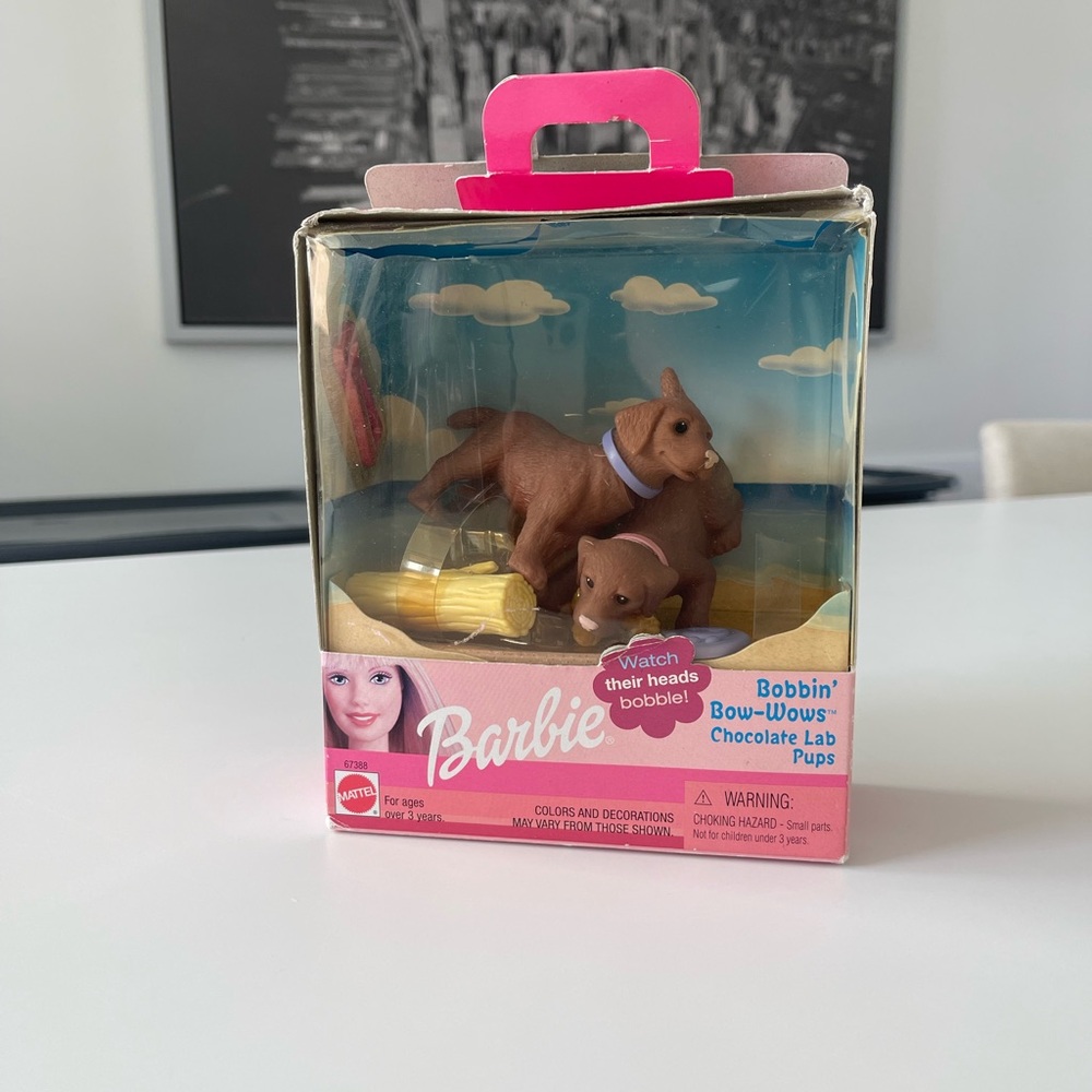 2001 Barbie Bobbin Bow Wows Chocolate lab pups